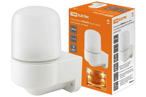 Светильник для бань и саун  НПБ 400-2 60Вт ЛН E27 IP54 настенный, угловой | SQ0303-0050 | TDM