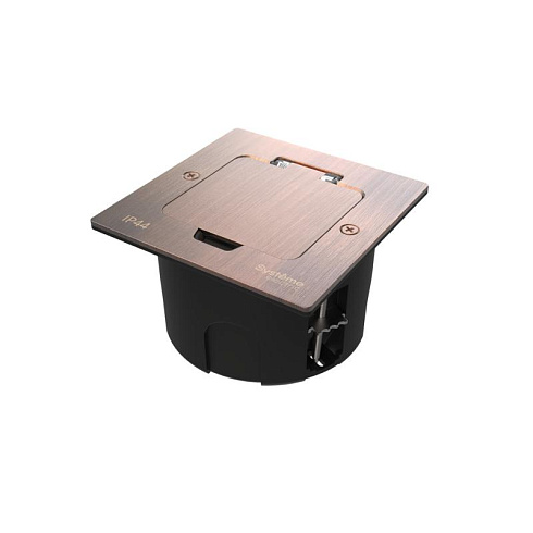 MultiDesk Лючок на 2 модуля IP44 с монтажной коробкой для стены, фальшпола, стола МЕДЬ, тип MDK20 | MDK20102CA | SE