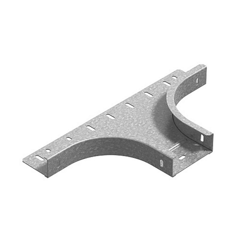 Ответвитель горизонтальный к лотку ПЛК 600х85, толщ. 1,5 мм, Сендзимир цинк, 080168 | ОПЛК-600х85-1,5-R100-СЦ |  Ostec