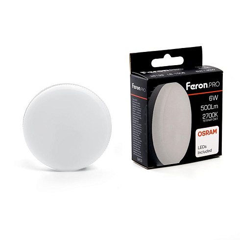 Лампа cветодиодная, (6W) 230V GX53 2700K, LB-1506 OSRAM LED| 38199 | FERON