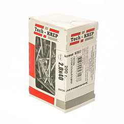 Гвоздь строительный оцинкованный 2,0х40 (200 г) - коробка с окном | 102027 | Tech-KREP