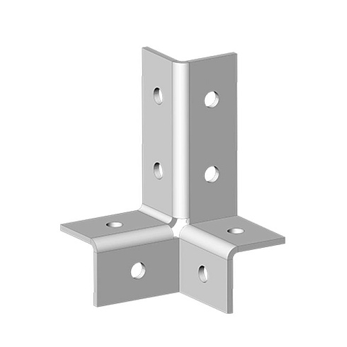 Угловой соединитель 3 профилей 3D, толщ. 4,0 мм, гальван. цинк, 868148 | УС-3х3D-4,0-ЭЦ |  Ostec