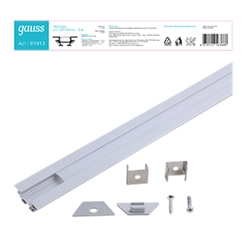 Профиль для ленты LED угловой - 2m 1/50 | BT413 | Gauss