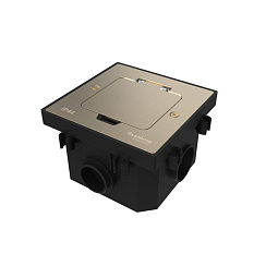 MultiDesk Лючок на 2 модуля IP44 с монтажной коробкой для бетонных полов НИКЕЛЬ, тип MDK20 | MDK20202NC | SE