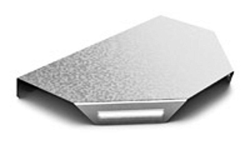 Крышка к угловому соединителю Т-образному к лотку 50, толщ. 1,0 мм, Сендзимир цинк, 022357 | КУСТ-50-1,0-СЦ |  Ostec