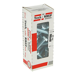 Болт DIN933 с шестигранной головкой оцинк. М8х40 (25 шт) - коробка с ок. Tech-Kr ( 0,467 кг) | 105210 | Tech-KREP