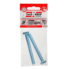 Болт DIN933 с шестигранной головкой оцинк. М8х100 (2 шт) - пакет ( 0,078 кг) | 103924 | Tech-KREP