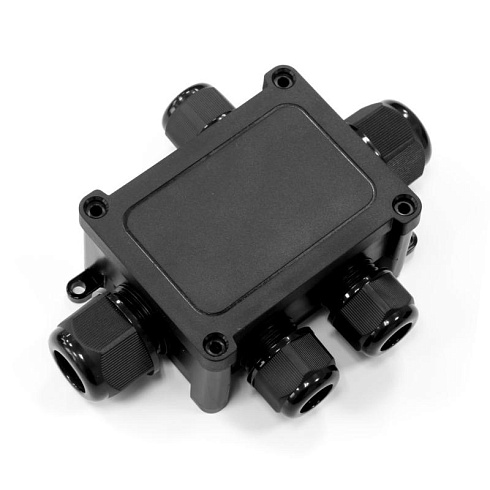 Распределительная коробка 5-вводная IP68 ПА66 40А 450В d5-14 мм 135х96х42 черная | PR08.13150 | Промрукав