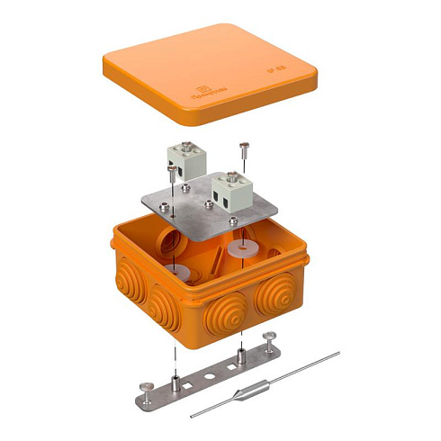 Коробка огнестойкая для о/п 40-0210-FR2.5-4-П Е15-Е120 с термо/предохранителем 80х80х40 IP55  4p, 2.5 мм.кв.| 40-0210-FR2.5-4-П | Промрукав