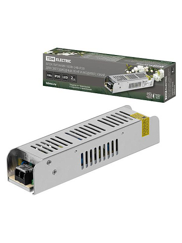 Блок питания 100Вт-24В-IP20 для светодиодных лент и модулей, металл, узкий,  | SQ0331-0558 | TDM