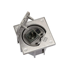 Simon Connect Влагостойкая основа с розетк.2Р+Е + коннект.RJ45 ("мама", 5e UTP), в комплекте, IP66, сталь | KSE15U-23-72 | Simon