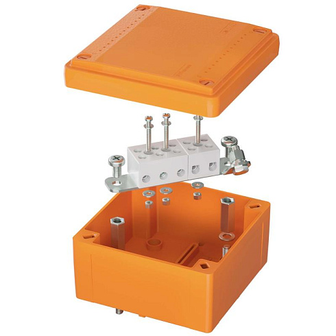 Коробка распределительная пластиковая FS огн., IP56,100х100х50мм, 5р, 450V,20A,10мм.кв с гладкими стенками и клеммниками | FSB10510 | DKC