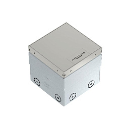 Лючок UDHOME2 GVV укомплект 2 розетки 2К+З (крышка без выемки) 140х140х100–135 мм (нерж. сталь) | 7368326 | OBO Bettermann