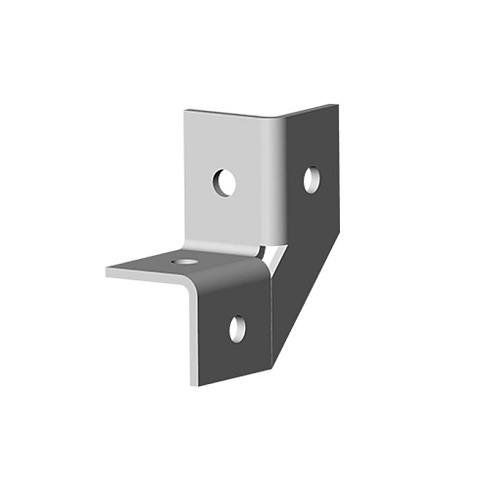 Угол 3D, 4 отверстия, толщ. 4,0 мм, гальван. цинк, 868124 | УС-3D4-4,0-ЭЦ |  Ostec