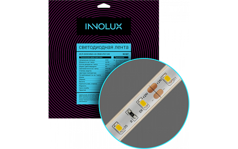 Лента светодиодная 24В 93 527 ИСЛ-2835CW60-4.8-CRI80-IP67-24V | 93527 | INNOLUX