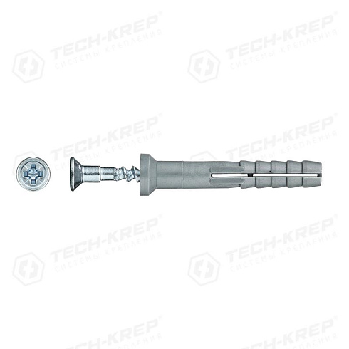 Дюбель- гвоздь 6х40 пот. (полипропилен) 300 шт - пакет ( 1,005 кг) | 125575 | Tech-KREP