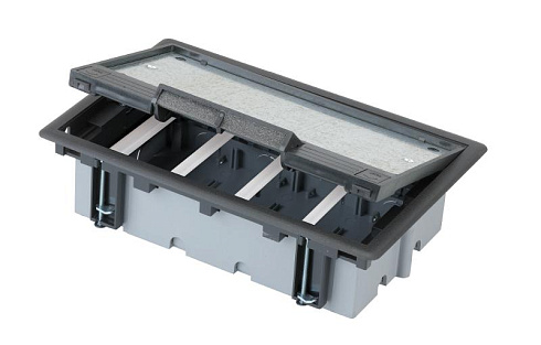 Simon Connect Люк в пол на 6 S-модулей (12 модулей К45), глубина 90-120мм, фальшпол, серый | SF610-1 | Simon