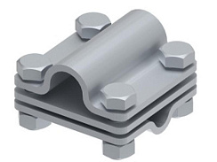 Соединитель крестообразный 55х55 стержень/пруток/полоса 4 болта D-16, гор. цинк, 391112 | МС-112-ГЦ |  Ostec