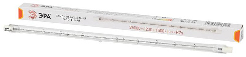 Лампа галогенная линейная  J254-1500W-R7s-230V (галоген, J254, 1500Вт, нейтр, R7s) (10/500/9000) | Б0048497 | ЭРА