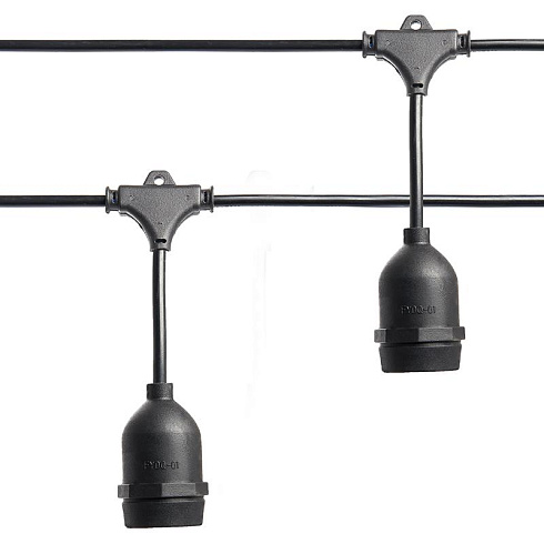 Гирлянда "Евро белт-лайт" на подвесах 230V 50 E27 черный, шаг 50cm, IP 65, 25м +1,5м шнур, CL50-25-1 | 41866 | FERON