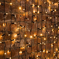 Гирлянда светодиодная Дождь 2х6 м, постоянное свечение, черный провод, 230 В, диоды ТЕПЛЫЙ БЕЛЫЙ | 235-376 | NEON-NIGHT