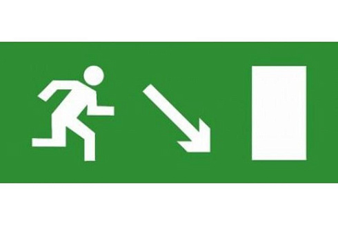 Эвакуационный знак ЭП06 Направо вниз 140x280 мм | ЭП06 140280 | TechnoLux