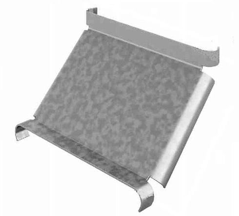 Крышка к угловому соединителю внутреннему к лотку УЛ 50, толщ. 1,5 мм, Сендзимир цинк, 021290 | КУСВНР90-50-1,5-СЦ |  Ostec