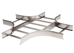 Х-ответвитель 100х600 R-300, лонжерон 1,5 мм, цинк-ламельный, в комплекте с креп. эл. и соед. пластинами, необходимыми для монтажа | LIX1306KZL | DKC