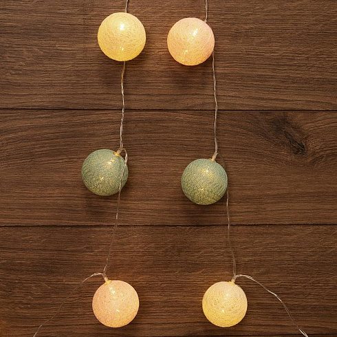 Тайские фонарики Перламутр 3.5 м, 20 LED, прозрачный ПВХ, цвет свечения теплый белый | 303-078 | NEON-NIGHT