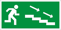 Пиктограмма (Пластина) По лестнице вниз направо (335х165) для LYRA | 2502000890 | Световые Технологии