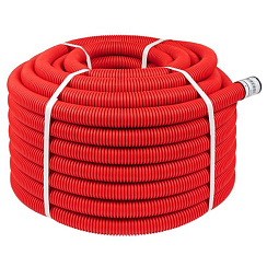Труба гофрированная двустенная ПНД d 40 с зондом (50 м) красная, EKF |  tg2st-40-50m |  EKF