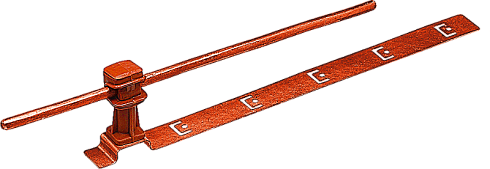 Держатель проводника круглого 6-8 мм для черепичной кровли, медь|91040|Ezetek