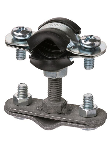 Держатель хомут с резиновым уплотнением Ø48-53 мм, для прута Ø6-10 мм, стал. зажим, термодиф.  | SQ2402-3204 | TDM