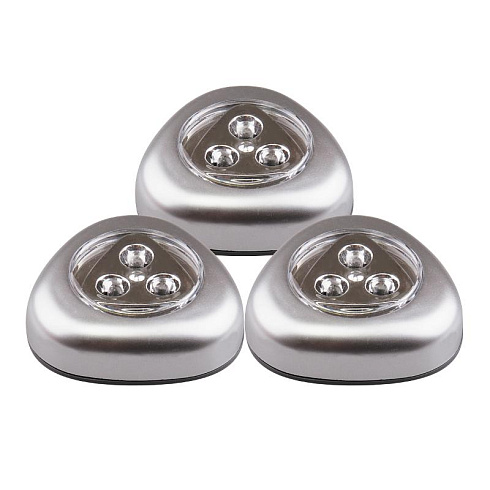 Светильник светодиодный с ручным вкл., пушлайт TF3-3хL3-T-sr (в упак 3шт серебр.) | .5041776 | ФАZА