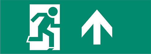 Наклейка для аварийного светильника S2 для ДСА-503 328*119 "Направление к эвак.выходу вверх" (штрифт нестандарт) | .5035140 | ФАZA