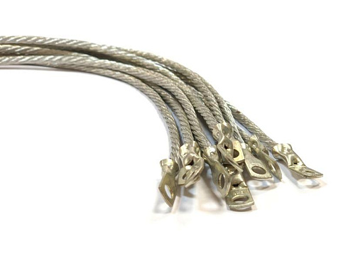 Проводник заземляющий П-250 S=6 мм (с двумя након.) | zeta11216 | ГОФРОМАТИК