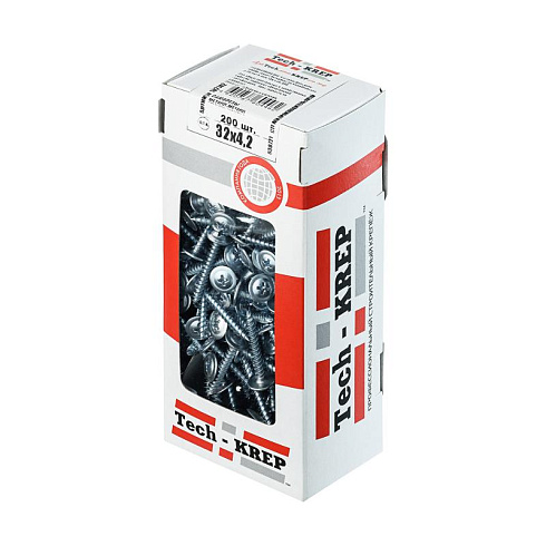 Саморез ШСММ 4,2х32 (200 шт) - коробка с окном ( 0,514 кг) | 102142 | Tech-KREP