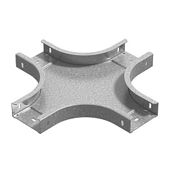 Разветвитель крестообразный горизонтальный к лотку ПЛК 400х85, толщ. 1,5 мм, Сендзимир цинк, 085548 | ХРП-400х85-1,5-R100-СЦ |  Ostec
