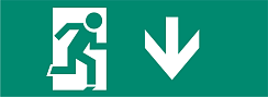 Наклейка для аварийного светильника S1 для ДСА-503 328*119 "Указатель двери эвак.выход вниз" (штрифт нестандарт) | .5035133 | ФАZA