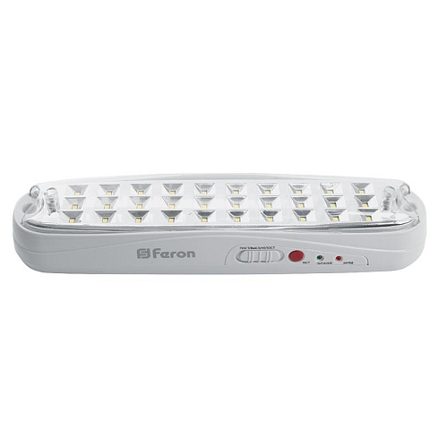 Светильник аварийный, 30 LED AC/DC, белый, EM111 с наклейкой ВЫХОД IP20 3 часа | 41533 | FERON