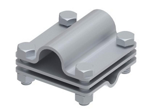 Соединитель крестообразный 65х65 стержень/пруток/полоса 4 болта D-20, гор. цинк, 391113 | МС-113-ГЦ |  Ostec