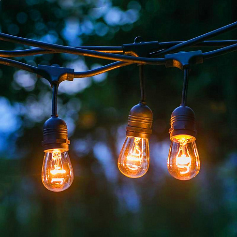 Гирлянда нить Филамент 2, ERABL-FIL2 9,5 м, длина провода 60 см, 20 LED, теплый белый, E27, каучук, 220В, IP44 | Б0056018 | ЭРА