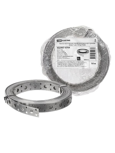 Лента монтажная перфорированная прямая 20x0,7 мм (10 м) | SQ2907-0704 | TDM