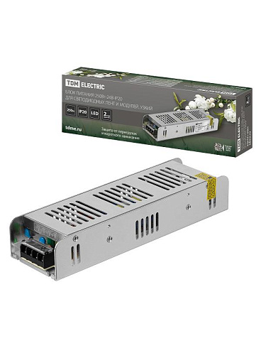 Блок питания 250Вт-24В-IP20 для светодиодных лент и модулей, металл, узкий,  | SQ0331-0561 | TDM