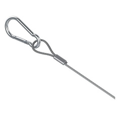 Трос оцинкованный с карабином и замком 8 м, толщ. 2,0 мм, Сендзимир цинк, 070108 | ТРК-8-2,0-СЦ |  Ostec