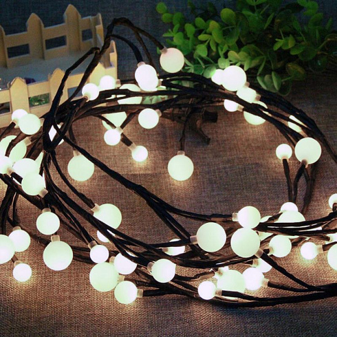 Гирлянда световая  Жемчуг, 2,4 м, ЕNIG - 24  , постоянное свечение, теплый белый, IP20 | Б0051870 | ЭРА