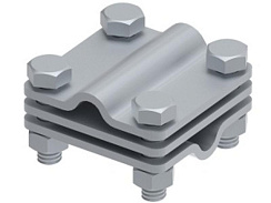 Соединитель 55х55 пруток-пруток с разделительной пластиной, гор. цинк, 391013 | МС-013-ГЦ |  Ostec