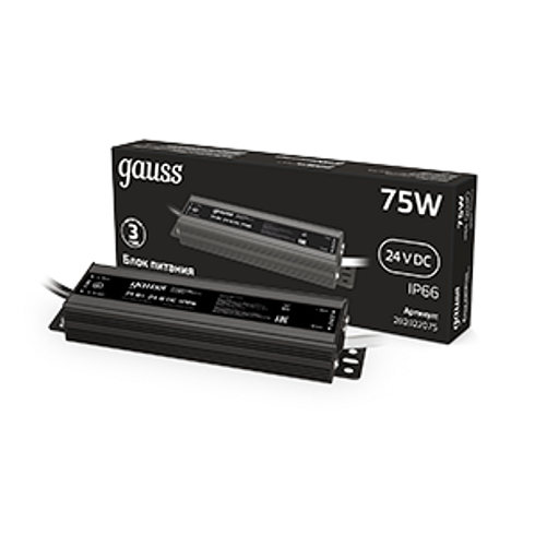 Блок питания 75W 24V IP66 1/50 | 202022075 | Gauss