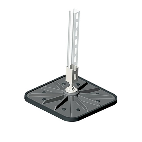 Опора размером 345х345 мм с вертикальным креплением профиля для установки на кровлю, алюминий, 068406 | ОПКЛ-В-345х345-А |  Ostec