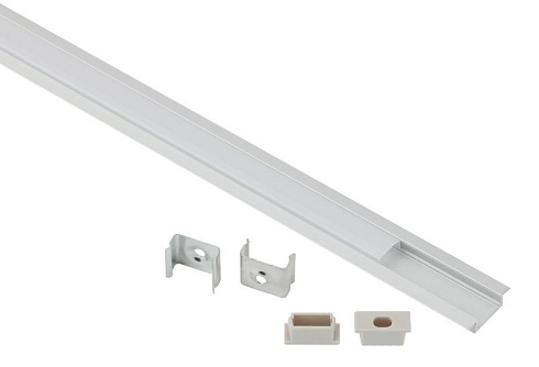 Комплект с врезным анодированным профилем  2206-1m 22х6мм, 1м, серебристый САВ251  | Б0062794 | ЭРА